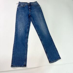 Boyish By Her Jeans Womens 27 Blue Mid-Wash Straight-Leg High-Waist